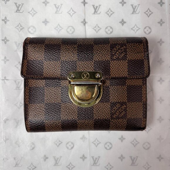 VTG LOUIS VUITTON Portefeuil Koala Ebene Brown Trifold Wallet Brown - Picture 2 of 15